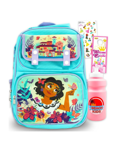 Mochila Escolar Disney Encanto 40.64 cm con Stickers y Botella