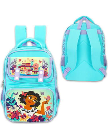 Mochila Escolar Disney Encanto 40.64 cm con Stickers y Botella