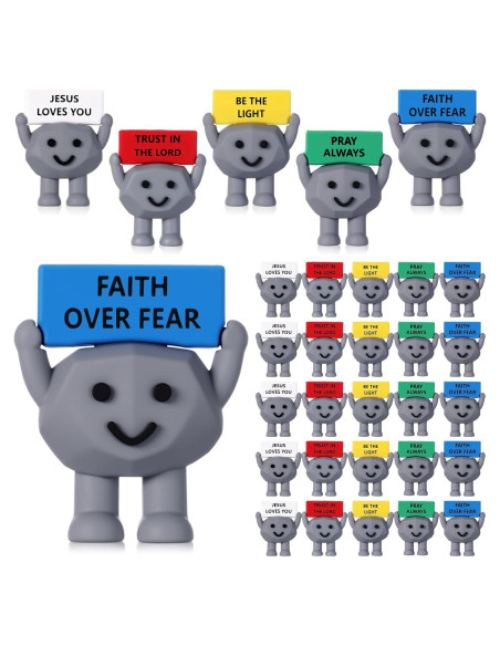 25 Mini Juguetes de Piedra Religiosa Gejoy - 4 cm Gris Oscuro