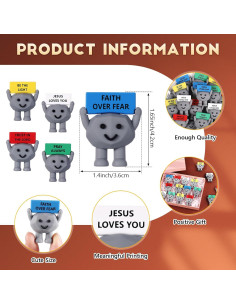 25 Mini Juguetes de Piedra Religiosa Gejoy - 4 cm Gris Oscuro 2