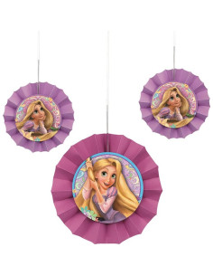Ventiladores de Papel de Seda Disney Rapunzel 20 cm y 15 cm - 3 Pcs 2