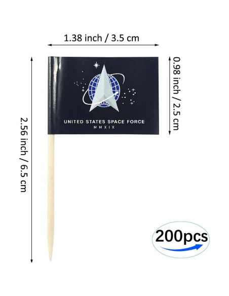 Banderas de Palillo de Dientes JBCD Fuerza Espacial 200pcs