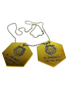 Collar de Placa de Perro Metal K. Thrace Battlestar Galactica