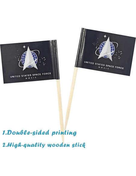 Banderas de Palillo de Dientes JBCD Fuerza Espacial 200pcs