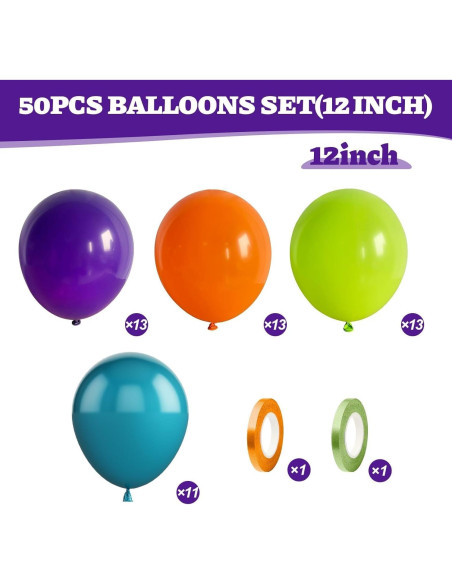Globos de Fiesta 50 Pcs 30 cm Sowide Azul Verde Naranja Globos de Fiesta 50 Pcs 30 cm Sowide Azul Verde Naranja
