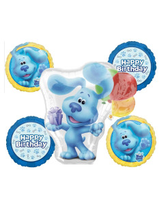 Ramo de Globos de Fiesta Anagram 5 Piezas Azul y Perro