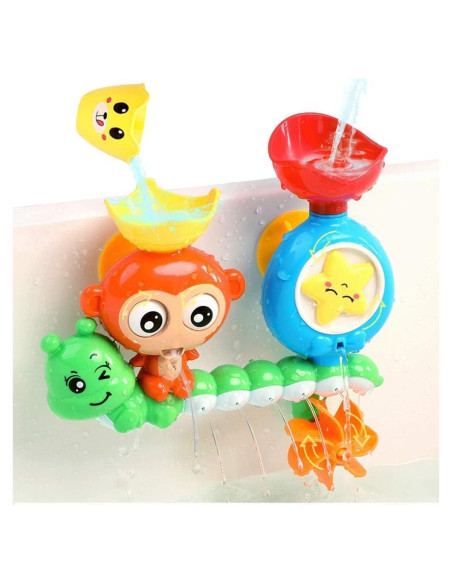 Juguetes de baño G-WACK para niños 1-3 años, oruga y mono