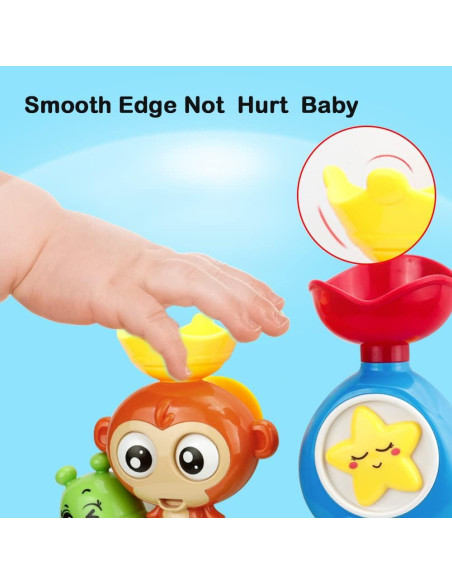 Juguetes de baño G-WACK para niños 1-3 años, oruga y mono