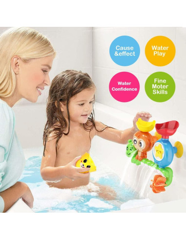 Juguetes de baño G-WACK para niños 1-3 años, oruga y mono