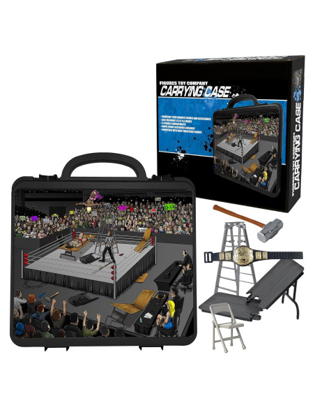 Estuche de Transporte Deluxe Figures Toy Company para Figuras de Lucha Libre