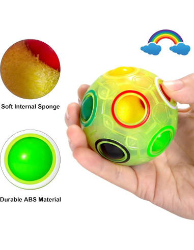 Bola de Rompecabezas Arcoíris Vdealen 14x14 cm - Juguete Fidget