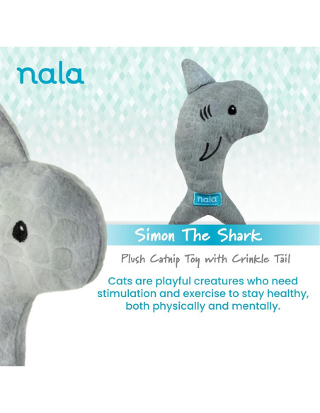 Juguete para Gato Caitec Nala Simon el Tiburón con Hierba Gatera