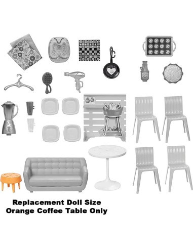 Mesa de Café Naranja Repuesto Barbie Malibu FXG57