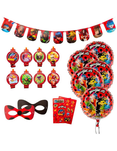 Sopladores de Fiesta Miraculous Ladybug - 8 Unidades Temáticas