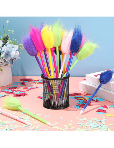 Bolígrafos de Cabello Coloridos Geyoga - 24 Piezas para Fiesta