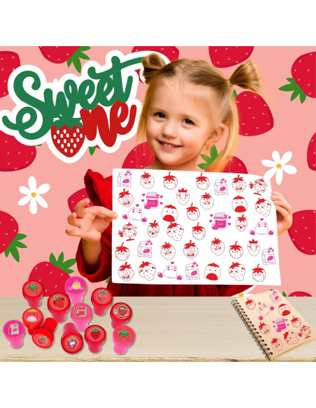 Set de Sellos de Fresa 12PCS - Decoración Fiesta Infantil Set de Sellos de Fresa 12PCS - Decoración Fiesta Infantil