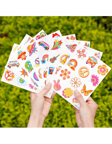 Tatuajes Temporales 96 PCS 91TATTOOS Retro 60s 70s Niños