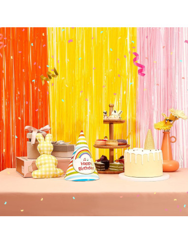 Paquete de 3 Cortinas de Flecos Juexica para Fiesta Boho 0.97x2.01m