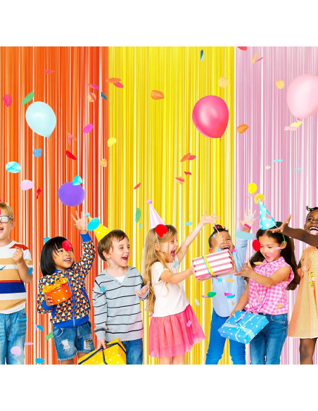 Paquete de 3 Cortinas de Flecos Juexica para Fiesta Boho 0.97x2.01m