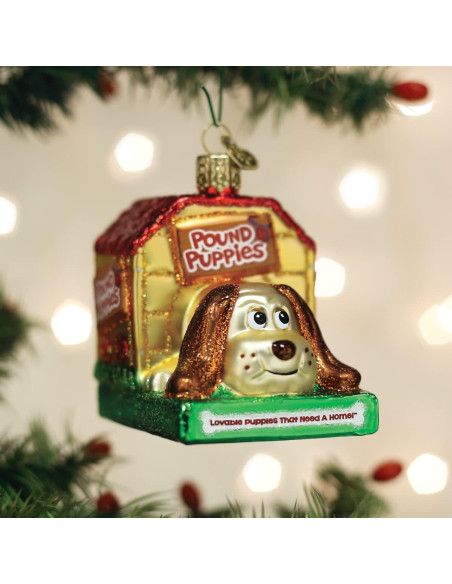 Adorno de Vidrio Soplado Old World Christmas Pound Puppies