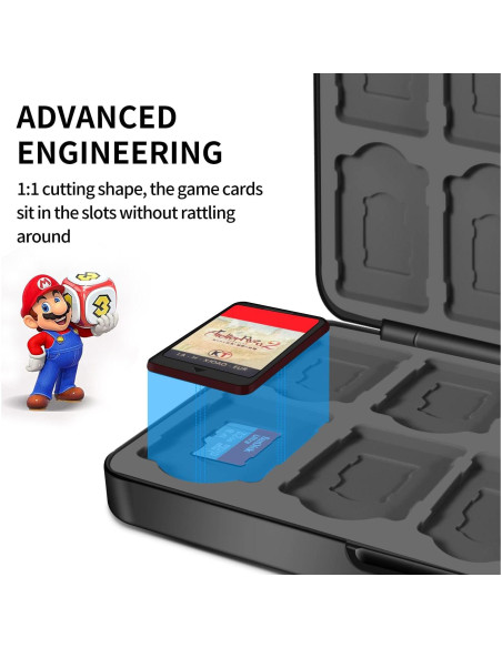 Soporte para Juegos de Switch MOSAHOLL con 24 Ranuras y Cierre Magnético