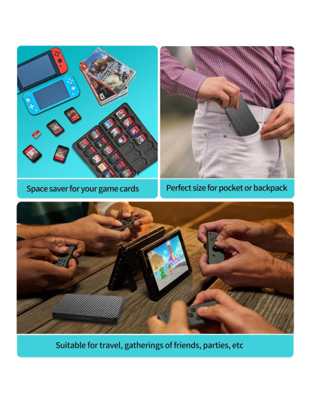 Soporte para Juegos de Switch MOSAHOLL con 24 Ranuras y Cierre Magnético