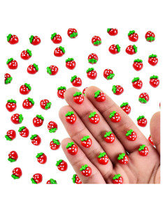 60 Piezas Mini Fresas de Resina para Manualidades - HOMICO