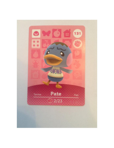 Tarjeta Amiibo Pate 131/200 Nintendo Animal Crossing