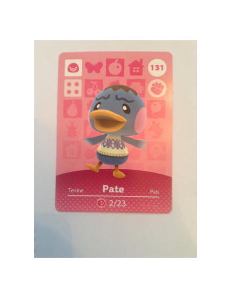 Tarjeta Amiibo Pate 131/200 Nintendo Animal Crossing Tarjeta Amiibo Pate 131/200 Nintendo Animal Crossing
