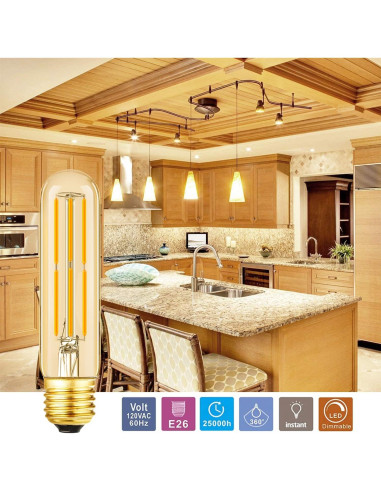 Bombilla LED Dimmable E26 6W 2700K Ámbar 3 Pack