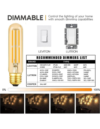 Bombilla LED Dimmable E26 6W 2700K Ámbar 3 Pack