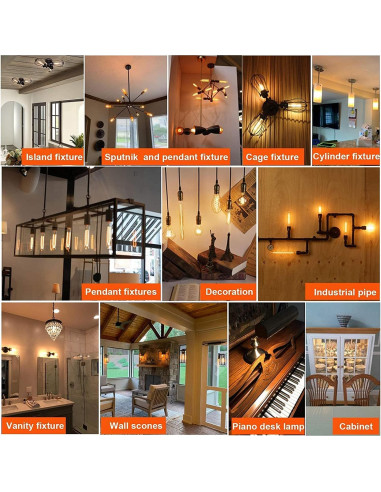 Bombilla LED Dimmable E26 6W 2700K Ámbar 3 Pack