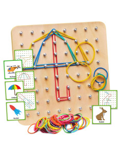 Tablero Geométrico de Madera Panda Brothers - Juguete Montessori 20.32cm