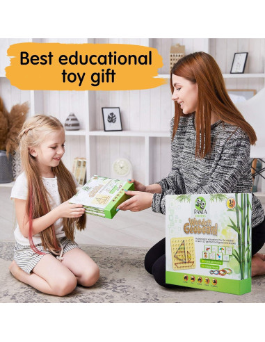 Tablero Geométrico de Madera Panda Brothers - Juguete Montessori 20.32cm