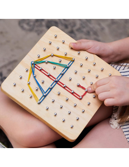 Tablero Geométrico de Madera Panda Brothers - Juguete Montessori 20.32cm Tablero Geométrico de Madera Panda Brothers - Juguete Montessori 20.32cm