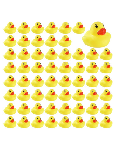 60 Patitos de Goma para Baño GliSun - Juguetes Flotantes
