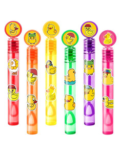 24 Varitas de Burbuja de Pato + 96 Stickers - Fiesta Infantil