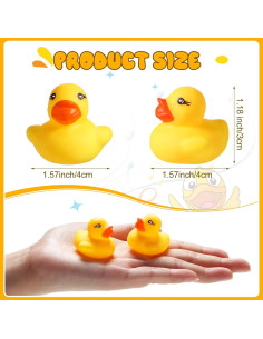 Zhanmai 400 Patitos de Goma Amarillos para Fiesta 4x4x3 cm 2