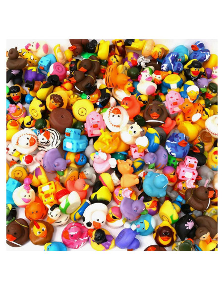 Paquete de 120 patitos de goma surtidos - Juguetes de baño 5.8 cm