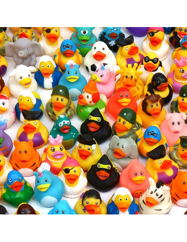 Paquete de 120 patitos de goma surtidos - Juguetes de baño 5.8 cm