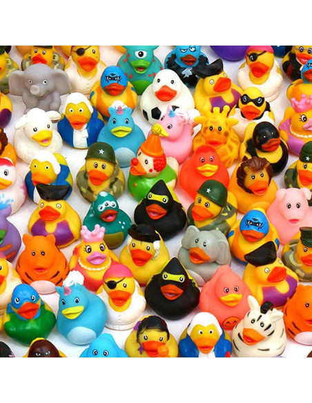 Paquete de 120 patitos de goma surtidos - Juguetes de baño 5.8 cm