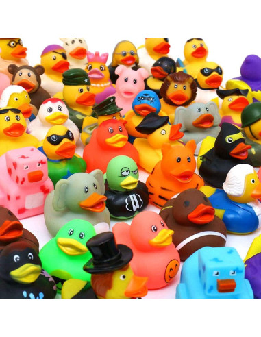 Paquete de 120 patitos de goma surtidos - Juguetes de baño 5.8 cm