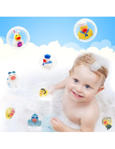 Paquete de 120 patitos de goma surtidos - Juguetes de baño 5.8 cm