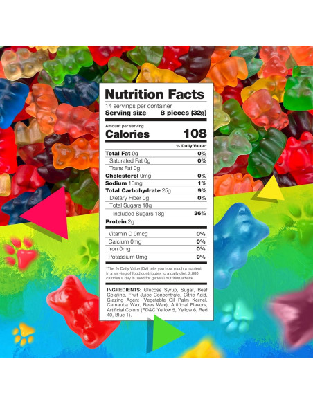 Caramelos Gummy de Osos Frutas Variadas 0.45 kg