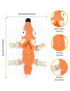 Juguete de Peluche para Perros HISANDUK Zorro 20cm Suave 2