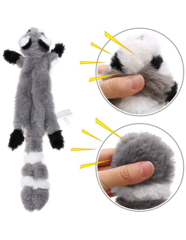 Juego de Juguetes de Perro Chirriantes PDTO - Mapache y Ardilla 40 cm