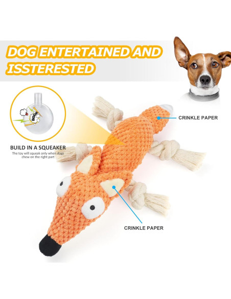 Juguete de Peluche para Perros HISANDUK Zorro 20cm Suave