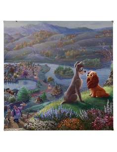 Lienzo Enmarcado Thomas Kinkade Disney 35.56x35.56 cm Enamorándose