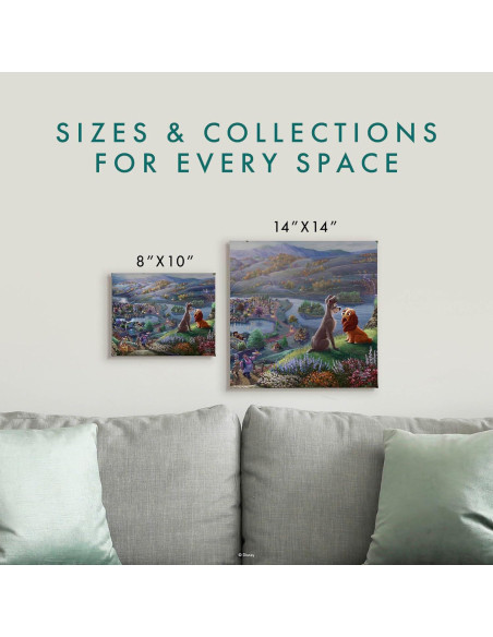 Lienzo Enmarcado Thomas Kinkade Disney 35.56x35.56 cm Enamorándose