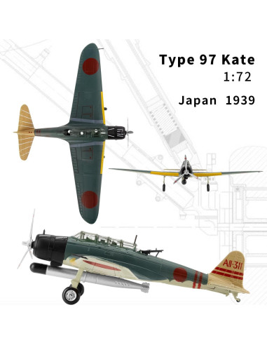 Modelo de avión militar Lose Fun Park tipo 97 Kate 1:72